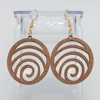 boucle d'oreille en bois : Modèle 13 cercle spirale