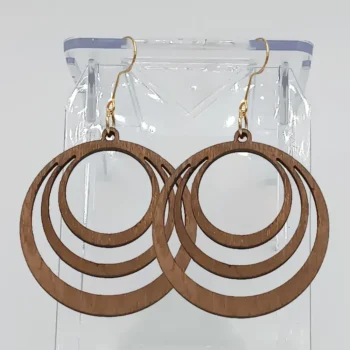 boucle d'oreille en bois Modèle 14 cercle avec demi arc dit créole