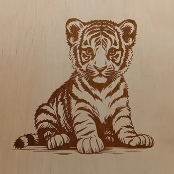 Portrait sur bois BB Tigre