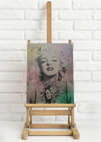 Marilyn sur toile sur chevalet