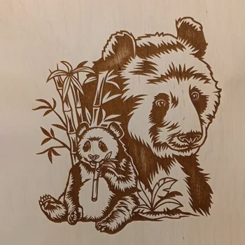 Portrait sur bois Pandas