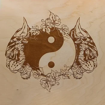 Portrait sur bois Yin Yang Tiger