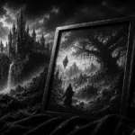 Illustration fantasy représentant un mage, un château fantastique et un univers magique pour la catégorie Fantasy de KSI-Gravure.